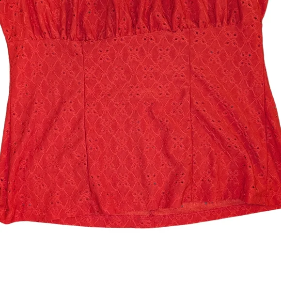 🌞 3/$15 - Wrapper Eyelet Milkmaid Puff Sleeve Blouse - Picture 4 of 6